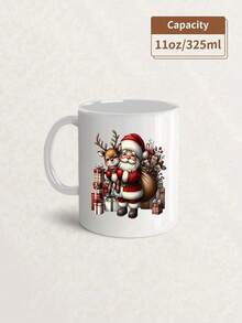 1 pieza Taza de cerámica de 11 onzas con diseño de Papá Noel, taza linda con muñeco de nieve, opción perfecta para regalos de Navidad, taza de té para amantes del café, regalos de Acción de Gracias y cumpleaños, regalos para fiestas navideñas, decoraciones de otoño, recipientes para bebidas calientes y frías en invierno, reutilizable, suministros de cocina ideales, ¡regalos multifuncionales para el Día de San Valentín y bodas! - Multicolor - Ver 23