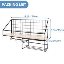 Multi-Tier Wall-Mounted Storage Shelf – Metal Floating Rack With Hooks, No Drilling Required, Ideal For Bathroom, Shower, Kitchen & Bedroom - 黑色 - 查看 6