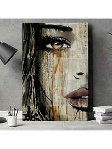Impresión artística en lienzo de rostro de mujer abstracto moderno, decoración para el hogar de 20x28 pulgadas, pintura colgante, decoración de pared - decoración de pared sin marco para salas de estar y dormitorios
