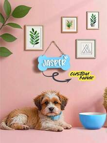 1PC Custom Acrylic Pet Name Tags With Paw Print - Personalized Dog And Cat Name Tags For Crates, Beds And Home Decor - Durable PMMA Material, Easy To Hang, Accessories Not Included, Great Gift For Friends/Family, Christmas Gift.