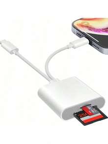 huaxunyuan 1-Pack Camera-Specific SD Card Reader | 2-In-2 USB 3.0 High-Speed Adapter | Supports SD/TF (Micro SD) Memory Cards | Phone Accessory Compatible With IPhone 15/14/13 Series | Universal For Computer / Tablet | Digital Camera Accessory | Plug And Play