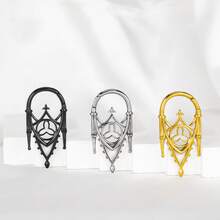 1pc Halloween Vintage Gothic Hollow Castle Earrings Ear Weights, Minimalist Fashion Ear Tunnels Ear Plugs Retro Punk Holiday Gift Jewelry Women Men New Arrival Gifts - style-1 - 查看 5