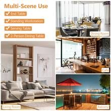 GOFLAME 2 Pack Modern Bar Table With Marble Patterns, Height Adjustable & 360° Swivel Counter Table, Multifunctional Round Pub Table, Counter-Dining Table For Home, Restaurant & Cafe - White - View 4