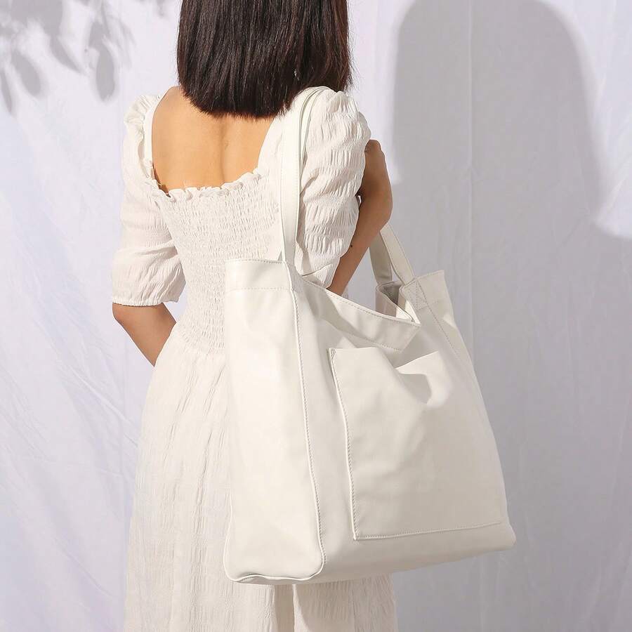 Borsa da Donna Sintetica Pesante Giallo Brillante con Dispositivo di Chiusura e Cinturino da Polso - Borsa Grande Capacità Resistente con Tracolla Fissa, Hardware Dorato, Design Moderno Semplice, Adatta per Lavoro, Viaggi, Uso Quotidiano - Occasioni Casual e Formali - Borsa da Donna alla Moda e Pratica, Giallo Brillante, Forma Strutturata, Bordi Lisci, Adatta per Uso Quotidiano e Occasioni Professionali, Borsa da Donna, Borsa di Alta Qualità, Borsa di Design