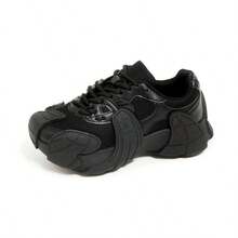 2025 Neue Frauen Dad-Schuh: Dicke Sohle mit Tintenfisch-Muster, Allzwecktauglich, Netz-Oberfläche (luftdurchlässig) - Schwarz - Übersicht 1