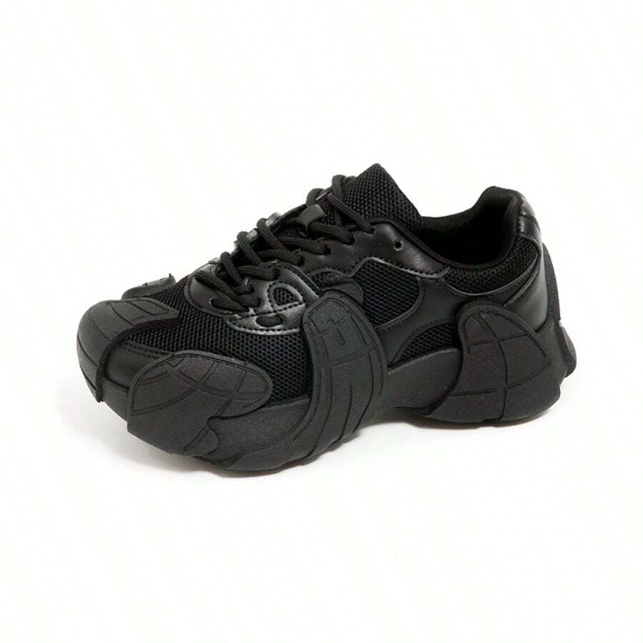 2025 Neue Frauen Dad-Schuh: Dicke Sohle mit Tintenfisch-Muster, Allzwecktauglich, Netz-Oberfläche (luftdurchlässig) - Schwarz - Übersicht 1