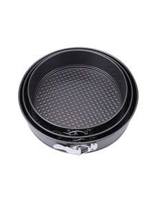 Moldes Pasteles Repostería Desmontables Para Tartas 3 Piezas - Negro - Ver 2