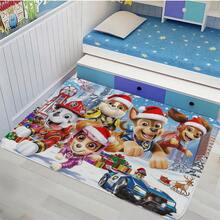 1/3/4 piezas Alfombras con temática de Paw Patrol navideña, agrega magia alegre a tu habitación; adecuado para sala de estar, dormitorio, etc.