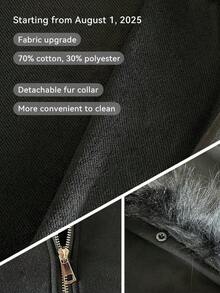 Fur Hood Jacket Men Hoodie Zip Up Y2k Zip Up Hoodie Y2k Hooded Jacket Warm Winter Coat For Men With Hood Fur Collarhalloween - 黑色 - 查看 4