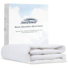 Comforter Duvet Insert Size White Down Filling Cotton All Season Hypoallergenic Warm Breathable Noiseless Washable With Corner Taps - 加州加大雙人床+白色/薄款 - 查看 1