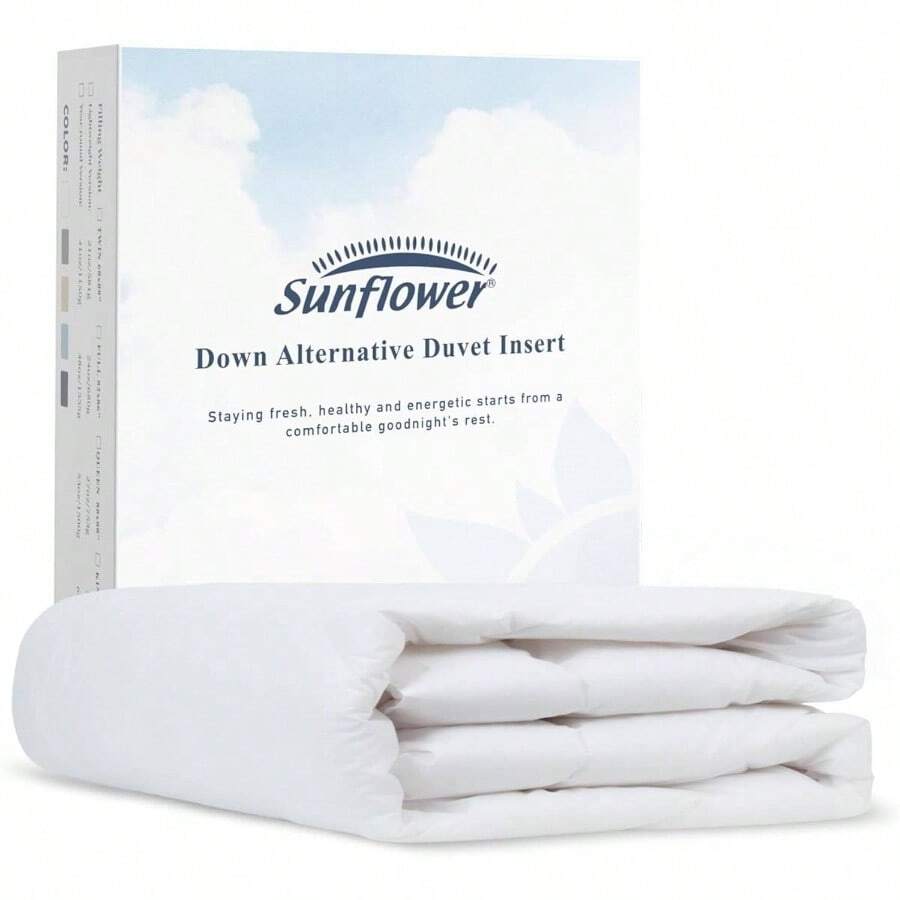 Comforter Duvet Insert Size White Down Filling Cotton All Season Hypoallergenic Warm Breathable Noiseless Washable With Corner Taps - 加州加大雙人床+白色/薄款 - 查看 1