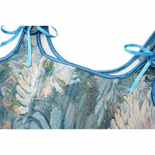Women's Waist Cincher Bustier Boned Corset With  Design In 2025 - Blue & Beige Floral - View 3