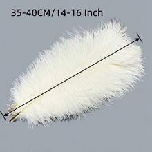 15-50cm Artificial Feathers, 5/10pcs White/Black, DIY Crafts, Wedding Party Decor And Christmas Costume Making - Multicolor - View 18