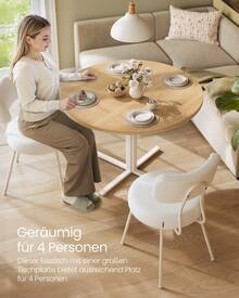 Esstisch Esstisch rund, Esszimmertisch,Landhausstil,Wasserresistente Oberfläche