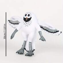 森林中的 99 个夜晚白色猫头鹰毛绒玩具 - 可爱又诡异的恐怖游戏收藏品，毛茸茸的可爱毛绒动物，有着富有表现力的眼睛和可摆动的翅膀，柔软的面料毛茸茸的身体，适合万圣节装饰，游戏室配件和游戏玩家的礼物，白色猫头鹰，黑色的喙和脚，细致的羽毛纹理，张开翅膀的坐姿，非常适合森林主题装饰，万圣节毛绒玩具，万圣节装饰品 - 彩色 - 查看 4