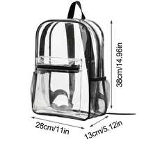 Mochila transparente de alta calidad en PVC - Bolsa transparente de gran capacidad con correa para el hombro ajustable y múltiples compartimentos, diseño acolchado, adecuada para ir al trabajo, deportes, viajes, también se puede usar como regalo del Día de la Madre - Multicolor - Ver 8