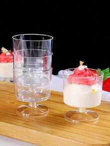 1-50个迷你甜点杯，透明玻璃杯，迷你冰淇淋蛋糕甜点杯，泡芙开胃菜杯，慕斯杯，蛋糕模具，适用于派对、婚礼、生日试吃杯 - 彩色 - 查看 6