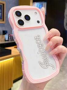 Personalized Name Letters Name Rhinestone Pattern Customized Transparent Compatible With IPhone 17 16 15 14 13 Pro Max Shockproof Protective Cover,Season Picks,2025phonecase