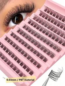 !! ! 150Pcs D Curl Eyelash Clusters Wispy Voluminous And Lightweight Individual Lashes, Natural Look Lashes Fluffy Cluster Lashes DIY Eyelash Extension Women's Eye Makeup, Beginner Friendly, Reusablelash Clusters,Eyelash Clusters,Individual Eyelashes,Lashes,Fake Lashes. Random Style.
