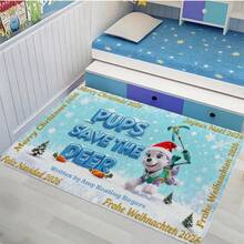 1/3/4 piezas de alfombras con temática de Paw Patrol para Navidad, agrega magia alegre a tu habitación; adecuado para sala de estar, dormitorio, etc.