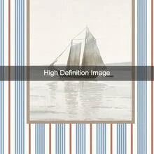 1pc Unframed Vintage Sailboat Poster Blue Striped Coastal Grandma Retro Wall Art Canvas Print Minimalist Nautical Nursery Summer Beach House Decor Painting For Apartment,Living Room,Bedroom,Modern Home Decoration - Multicolor - View 5