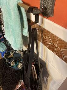 2/1pc Desk Side Bag Hooks, For Students, Black Metal Table Edge Hanger, No Drill Adjustable, Heavy Duty Handbag Holder, Home Storage Gadget, Dorm Accessory, School & Office Table Organizer - Multicolor - View 3