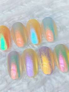 9 Colors/Set Mirror Effect Shiny Nail Powder Tins, High Quality Gradient Metallic Nail Art Decoration, Suitable For Women, Music Festivals, Pride Events, Nail Accessories, Festive Nail Art, Elegant Nail Design, Metallic Finishes