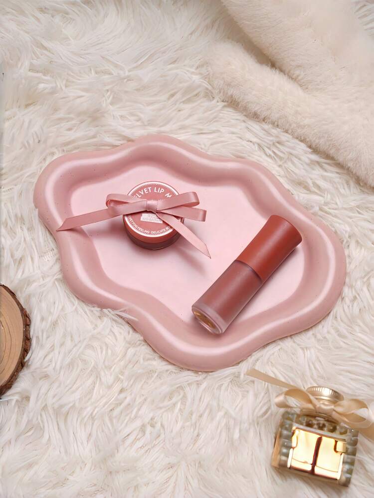 云状饰品盘，珠宝托盘，陶瓷珠宝戒指饰品盘，用于戒指耳环项链收纳盒，母亲节感恩节圣诞节生日伴娘礼物（粉色） - 粉色 - 查看 1