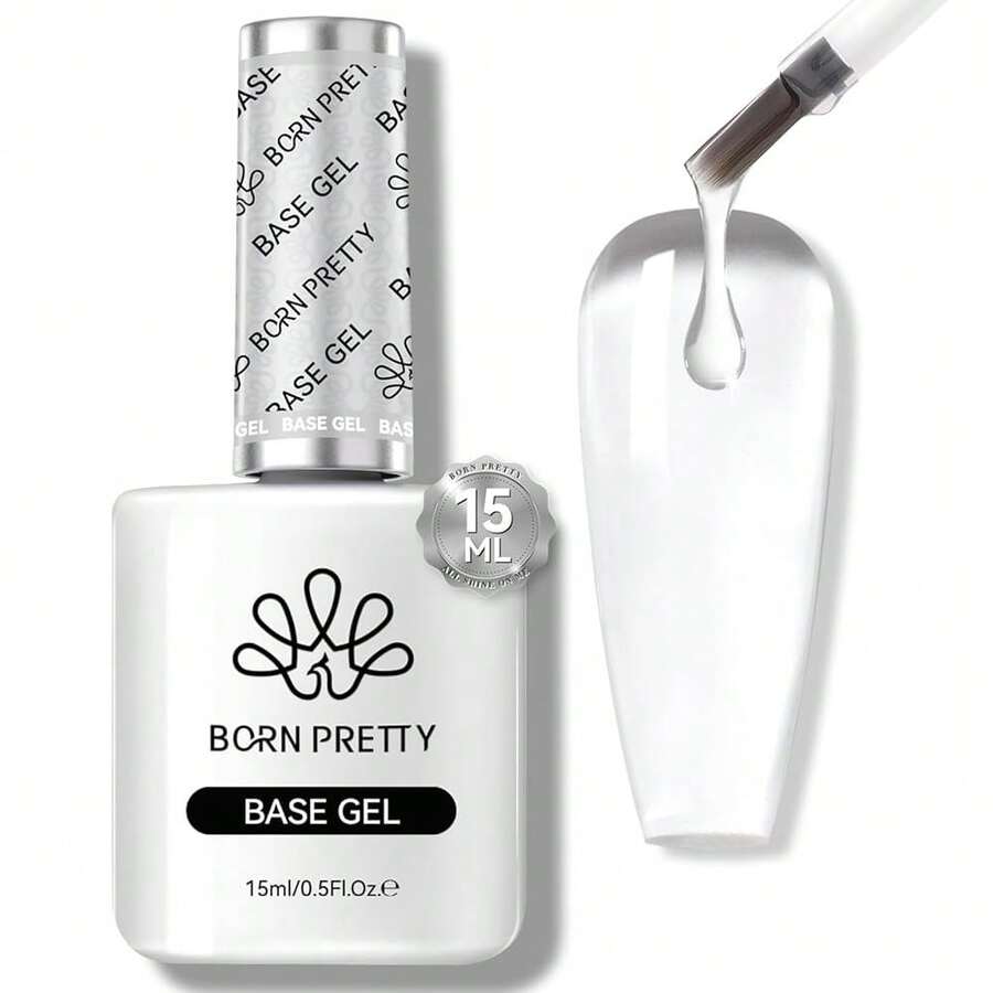 Gel Nail Polish No Wipe Base Gel Coat,15ml For Gel Nail Polish Soak Off LED Nail Lamp Gel Base Gel Upgraded Formula Long-Lasting DIY Home And Nail Salon{"Color_name":"15mlBaseGel"} - 15毫升基礎凝膠 - 查看 1