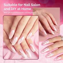 White Chrome Nail Powder For Gel Nails,Pearl Powder Mirror Effect Pigment Pearlescent Mermaid Pigment Pearl Glitter For Home DIY Salon Use Visit The  Store{"Color_name":"White"} - 白色 - 查看 7