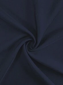 Flowing Pleated Maxi Skirt, Solid Navy Blue, Suitable For Commute, Date, Casual Wear, With Pockets, Versatile, Daily Wear - Navy Blue - View 5