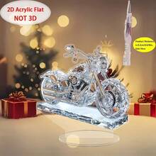 2D Acrylic Motorcycle Desk Decor - Transparent Crystal-Like 2D Decoration, Perfect Holiday Gift, No Power Needed