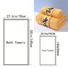 Bamboo Fiber Bath Towel Set Of 3pcs, Bamboo Embroidered Bath Towel & Hand Towel Set, Absorbent& Quick-Drying Showering Towel, Super Soft& Skin-Friendly Bathing Towel, Floral Design, For Home Bathroom, Gym, Spa, Pool, Travel, Ideal Bathroom Supplies, Decorative Towels, Wash Cloths, Luxury Towels, Towels, Hotel Towels, Modern Towels, Premium Towels - Multicolor - View 22