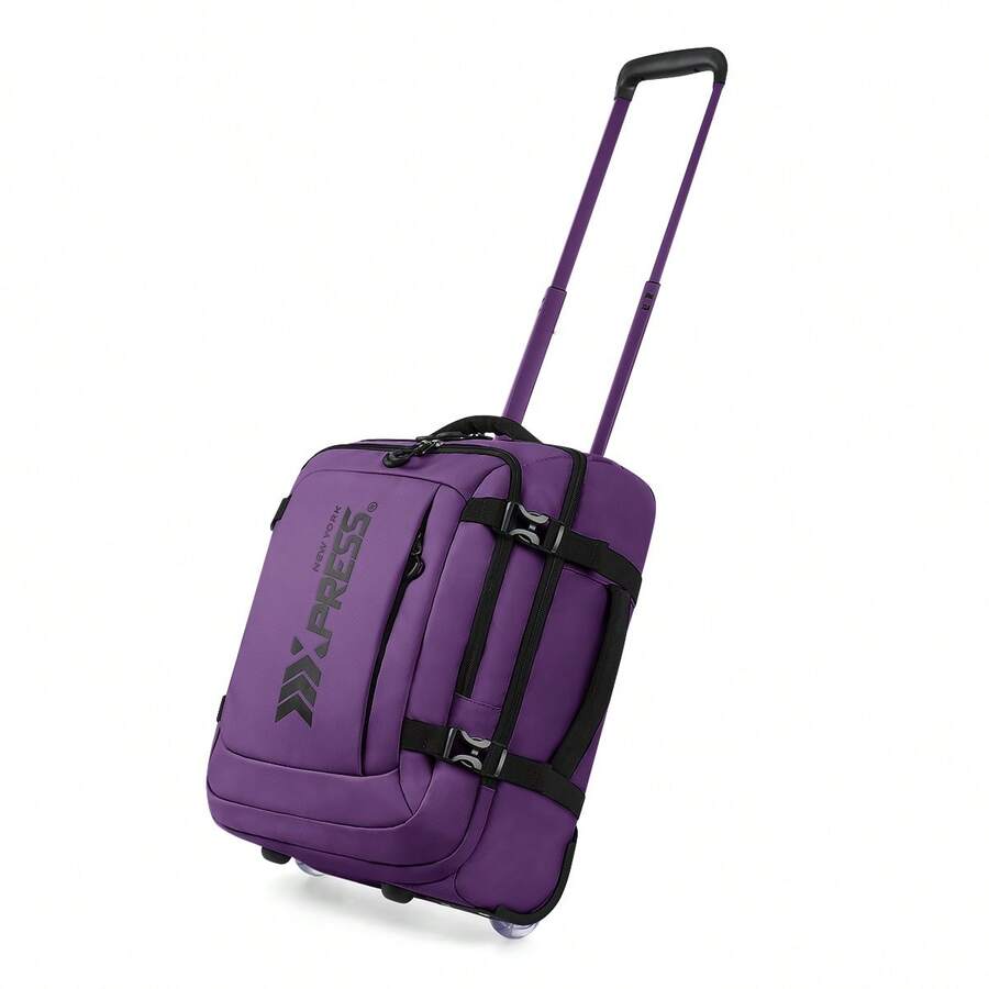 NEW YORK XPRESS 17 Inch Underseat Carry On Luggage Airplane Approved Water-Resistant Small Softside Rolling Suitcase Lightweight Personal Item Travel Duffle Bags - 紫色 - 查看 1