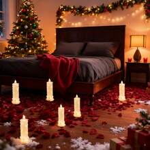 AMILL 3/6/9/12 Pcs Imitation Crystal Candle Lamps, Battery-Powered, Flameless Ambiance Lights, Suitable For Bedrooms And Living Rooms, Valentine's Day, Christmas, And Thanksgiving Gifts - ánh sáng trắng ấm áp - Xem 9