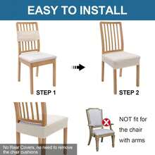 4pcs Plaid Textured Waterproof Dining Chair Seat Covers Removable Anti-Slip Slipcovers Universal For Kitchen Chairs