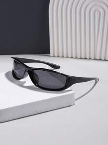 一副男士亚克力街头嘻哈长方形镜框时尚眼镜，现代轻便有色镜片假眼镜，适合户外活动和Y2K配饰 - 彩色 - 查看 4