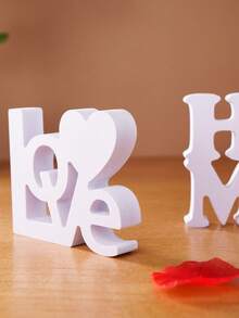 1pc White Double-Layer Love/Home Letter Decor, Modern Minimalist PVC Material Home Decor Letter Plaque, Suitable For Product Display, Office Desk, Home, Valentine's Day, Wedding Anniversary Decoration - White - View 11