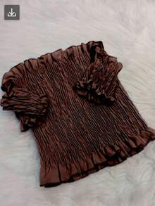 CIGANINHA DUNA WOMEN'S CROPED TOP, ONE SIZE 36-40 - Coffee Brown - View 2