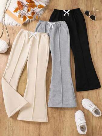 Toddler Girls' Casual Elastic Waist Flare Leg Sweatpants