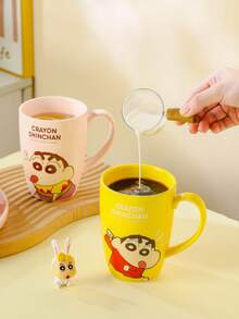 CRAYON SHINCHAN Ceramic Mug With Handle, Cute Cartoon Coffee Cup, Reusable, Suitable For Home, Holiday Parties And Outdoor Gatherings - Multicolor - View 2