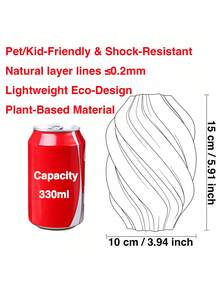 1 pièce Vase à fleurs en plastique moderne incurvé avec herbe de pampa artificielle, décoration minimaliste pour la maison, centre de table de mariage, salon, bureau, cadeau de pendaison de crémaillère, décoration de pièce, vase en verre à design torsadé gris
