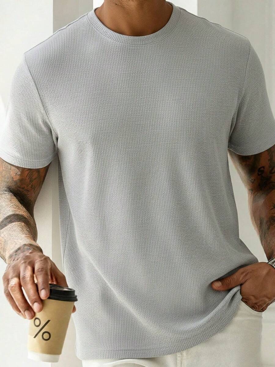 PLAYERA MC TEXTURIZADA - Azul menta - Ver 1