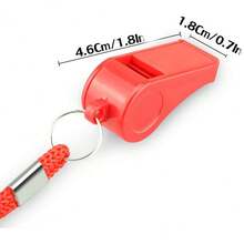 Timotech Set de 2 Silbatos Deportivos de Plástico con Cordón, Silbato Oficial de Sonido Fuerte y Nítido, para Entrenadores y árbitros (Rojo) - Rojo - Ver 5