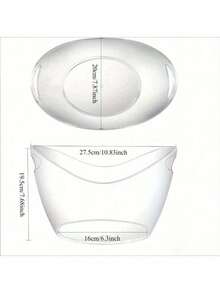 1pc Acrylic Ice Bucket - Transparent Champagne And Soda Beverage Cooler, Clear Party Drink Tub, Food , Ideal For Parties, Bars And Restaurants - Clear - View 2