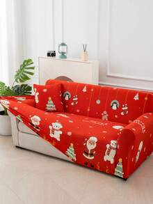 1 buc. Husă de canapea de Crăciun pentru sufragerie, imprimată, elastică, pentru canapea, potrivită pentru dormitor, canapea de exterior, protecție împotriva petelor de animale de companie, husă de pernă de canapea de 4 sezoane, pentru fotoliu reclinabil în formă de L și canapele cu 1/2/3/4 locuri, decor de toamnă pentru casă și produse de decorare de Crăciun