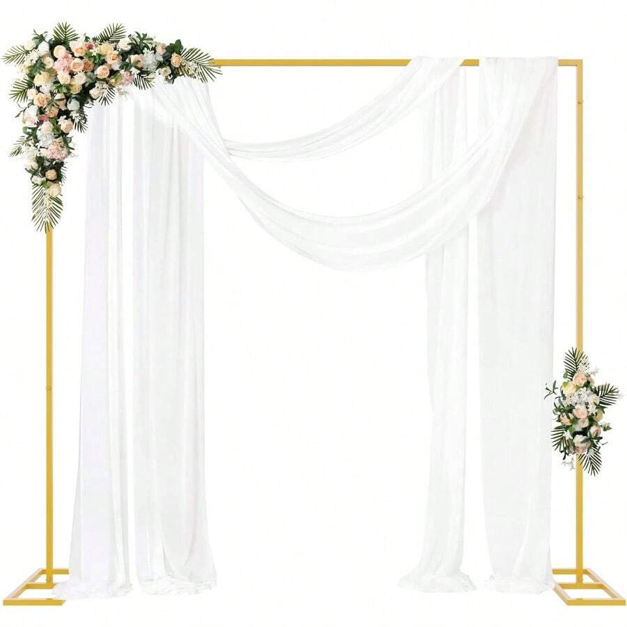 Fomcet 8FT X 8FT Backdrop Stand Heavy Duty With Base Gold Portable ...