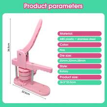 DIY Pin Button Maker Machine 25mm/32mm/58mm Badge Punch Press With 300pcs Button Parts (Green) - Pink - View 10
