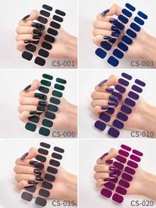 48/96/128/192片装多巴胺美甲贴纸套装，包含粉色、黑色、白色、红色、蓝色、绿色等多种颜色，闪光美甲贴纸，DIY全套美甲贴纸，按压式美甲贴纸，渐变闪光美甲贴纸，持久耐用，适合日常、圣诞节、新年、派对等场合，快速轻松地打造美丽惊艳的美甲造型。（注意：本产品不适用于UV固化） - 彩色 - 查看 44