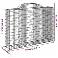 vidaXL Gabions 8 Pcs Vaulted 200x50x140/160 Cm Iron